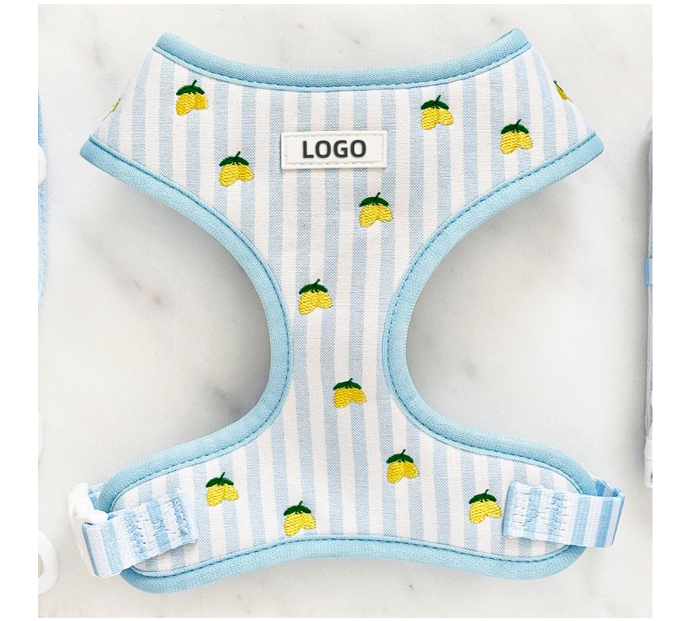 Custom Lemon Print Dog Harness, Collar & Leash 3-Piece Set (3).jpg